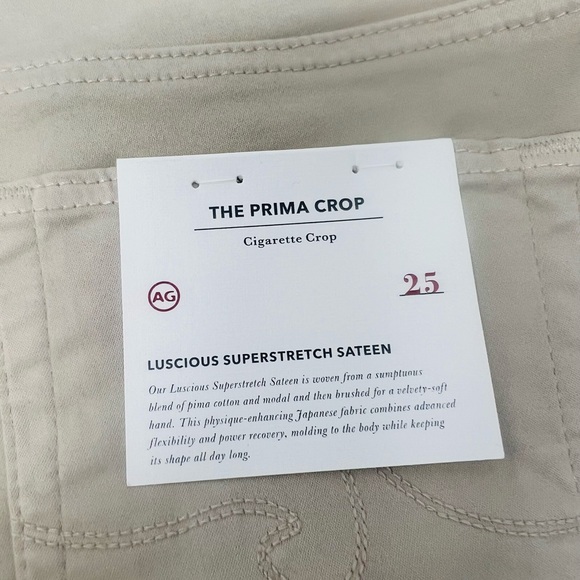 NWT AG Adriano Goldschmied Jeans The Prima Crop Khaki Size 25 - Picture 7 of 9